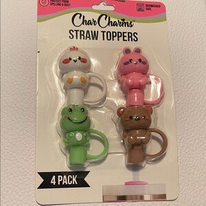 Straw Toppers 4-Pack - Multicolor